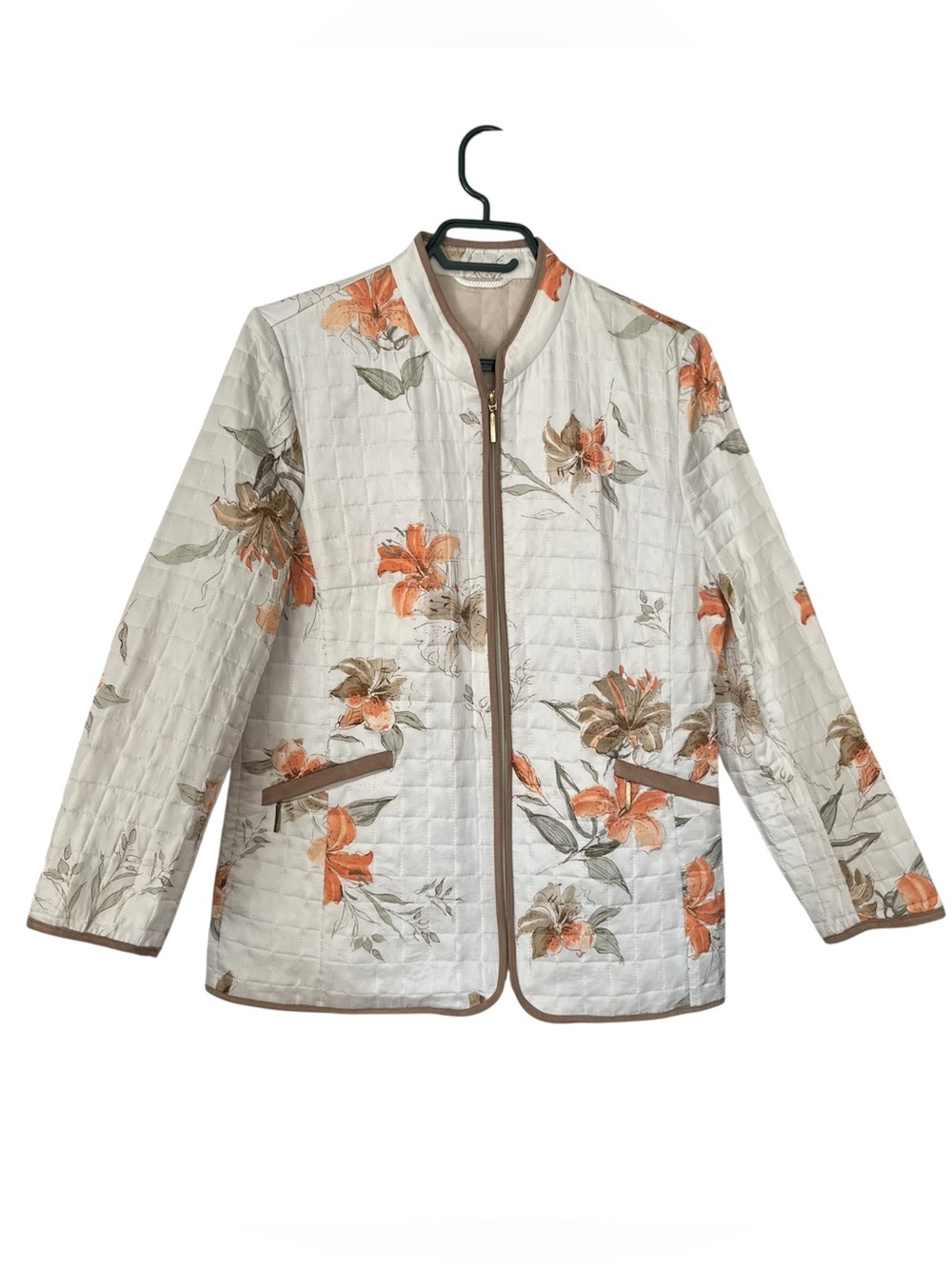 Floral Quilted Lightweight Bomber Jacket